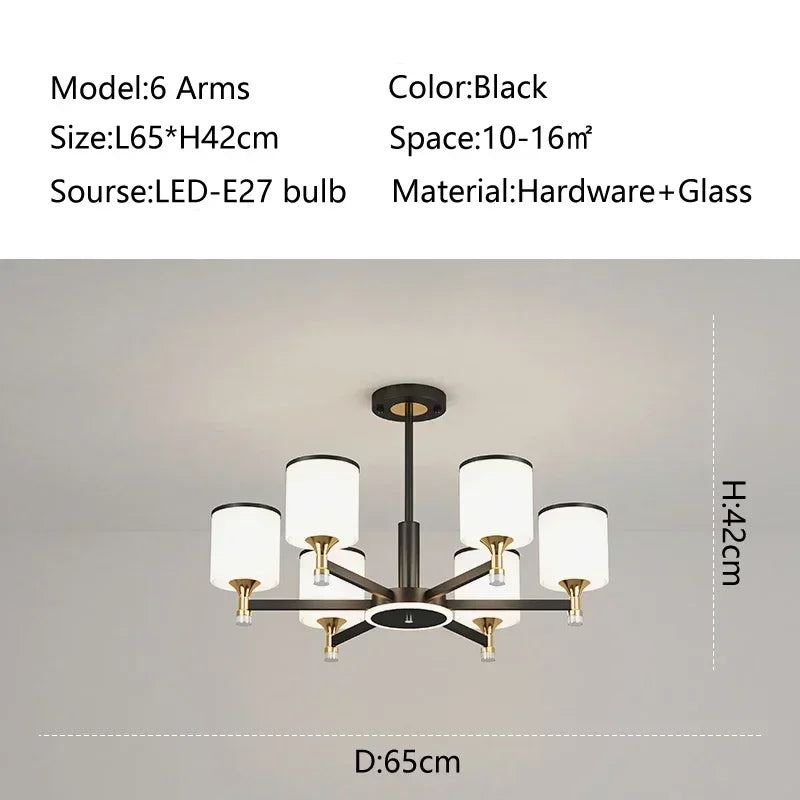New Style Living Room Chandelier Modern Simple Light Luxury Atmosphere Home Bedroom Restaurant Nordic Set Lamp