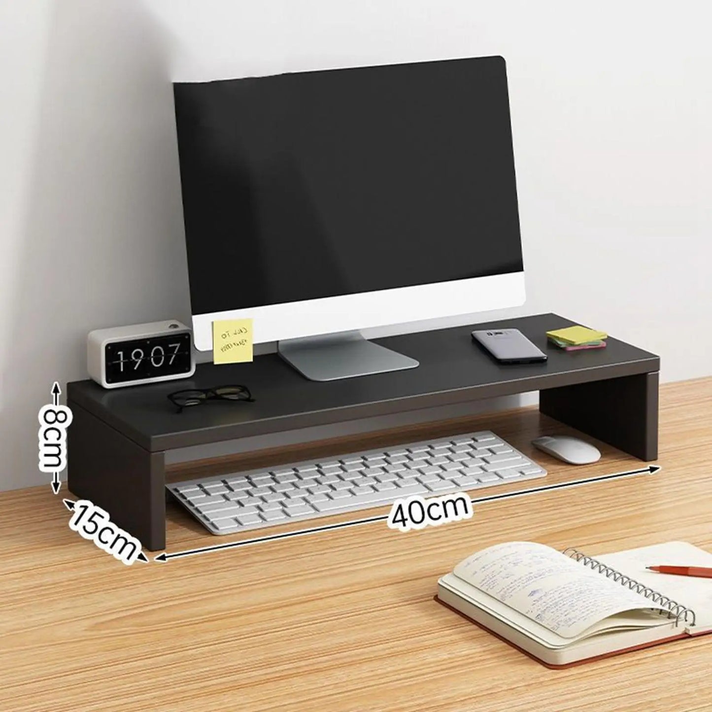 Wooden Monitor & Desk Organizer Stand