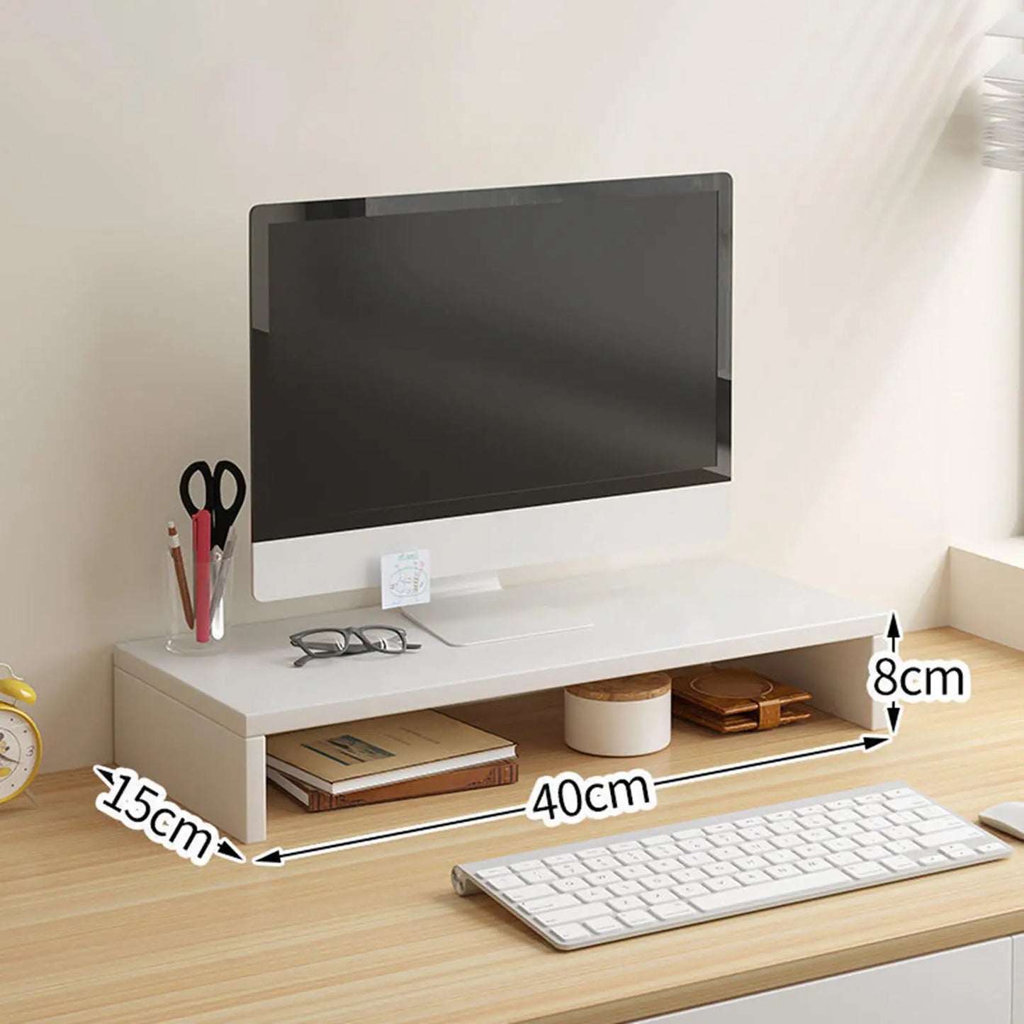 Wooden Monitor & Desk Organizer Stand