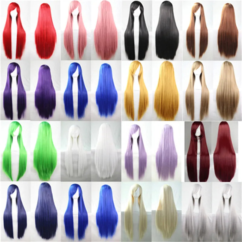 80cm Cosplay Wig — Long Straight Style in Bold Colors