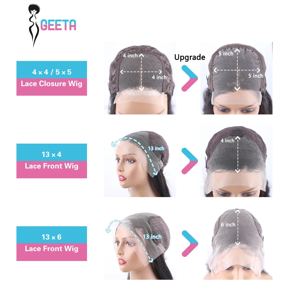 HD Transparent Lace Frontal Wig — 13x6 / 13x4 Bone Straight, 30" Human Hair