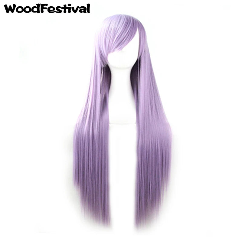 80cm Cosplay Wig — Long Straight Style in Bold Colors