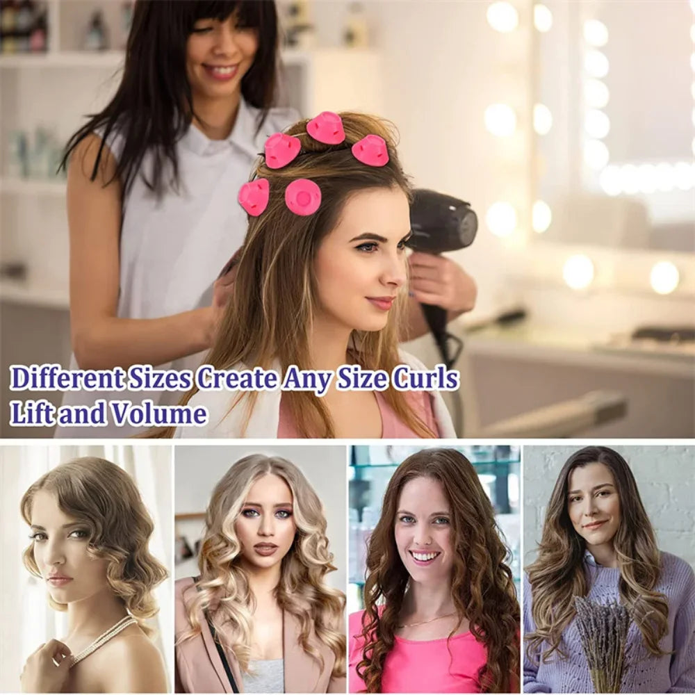 Heatless Silicone Hair Curlers (10 Pcs) — Soft Waves While You Sleep