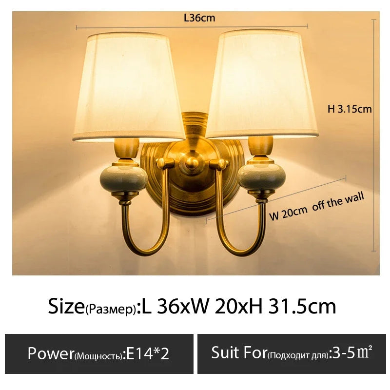Modern Wall Sconce with White Fabric Shade E27 Gold Wall Lamp Bedroom Living Room Bathroom Vanity Light Fixture