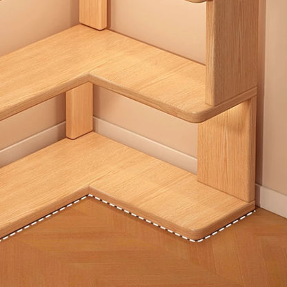 Wooden Corner Bookshelf Multi-layer Corner Cabinet Floor Rack Storage Shelf Bookshelf Storage Home Decorations