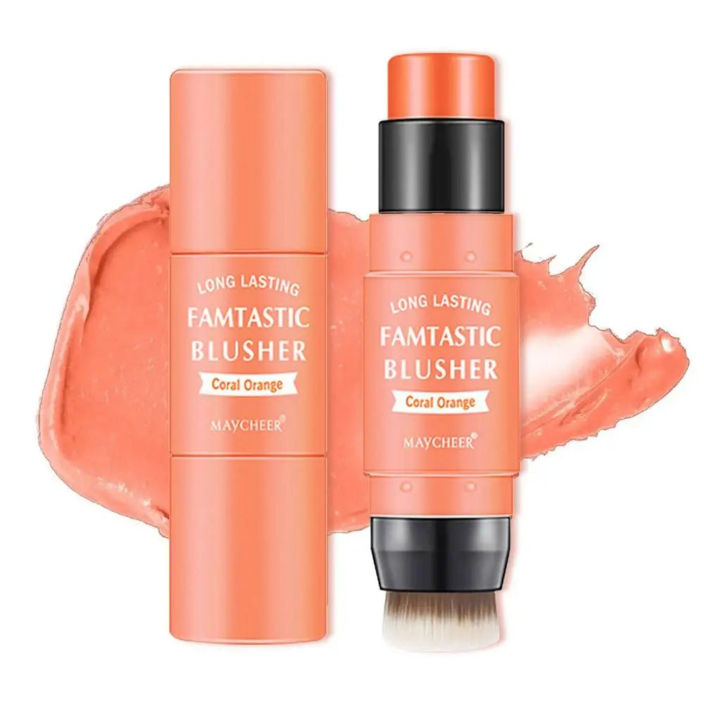 Blush Stick with Built-In Brush — 2-in-1 Cream Blush & Lip Color