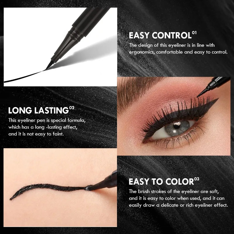 Smooth Liquid Eyeliner Pen (5-Pack) — Waterproof Ultra-Fine Tip
