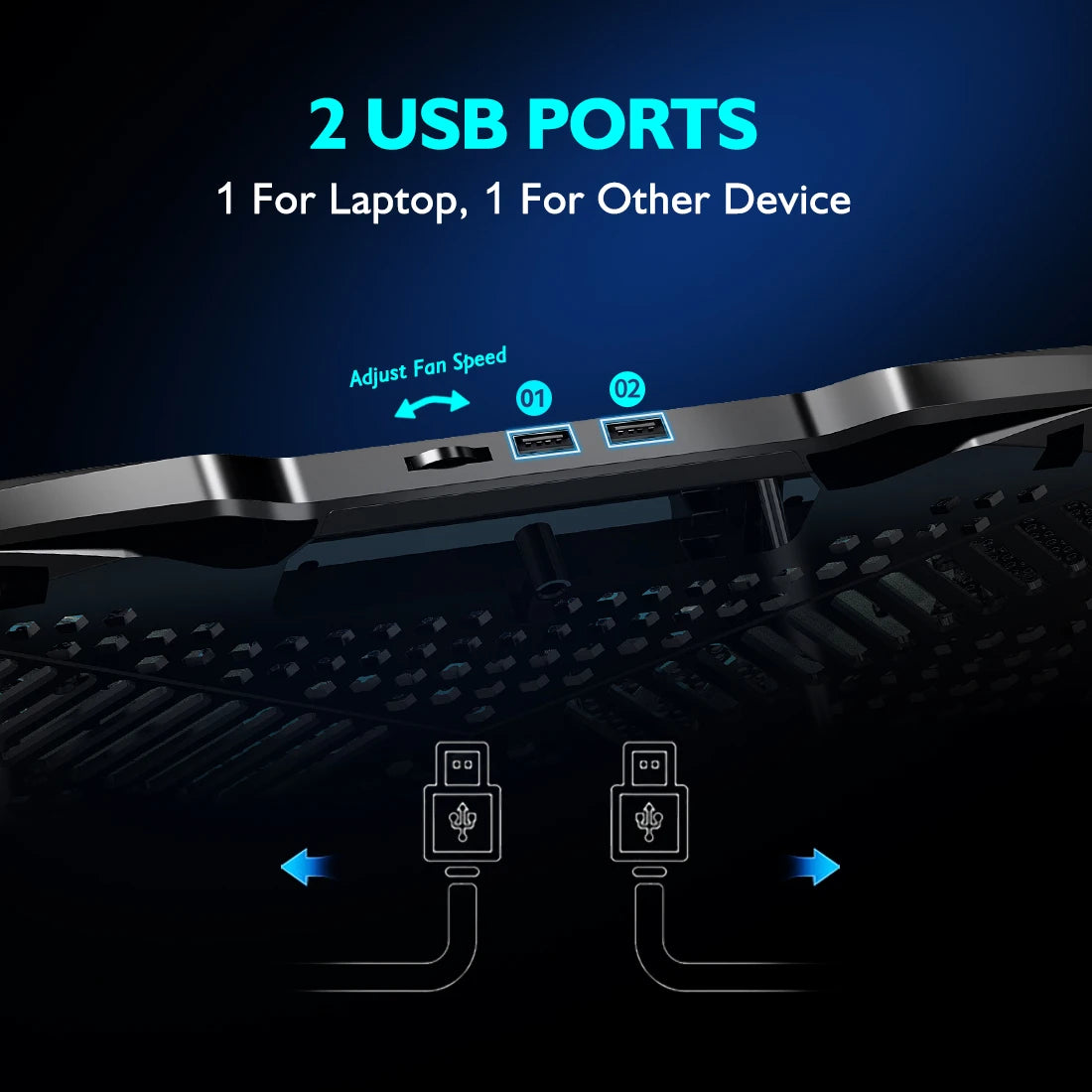 COOLCOLD 5-Fan Laptop Cooling Pad