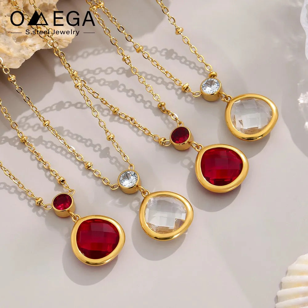 The Necklace Everyone Asks About — Faceted Glass Pendant, Non-Tarnish