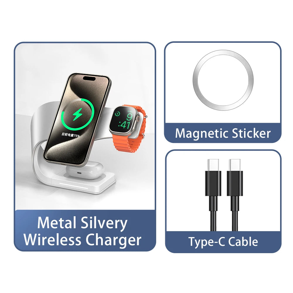 15W Magnetic Wireless Charging Stand (4-in-1)