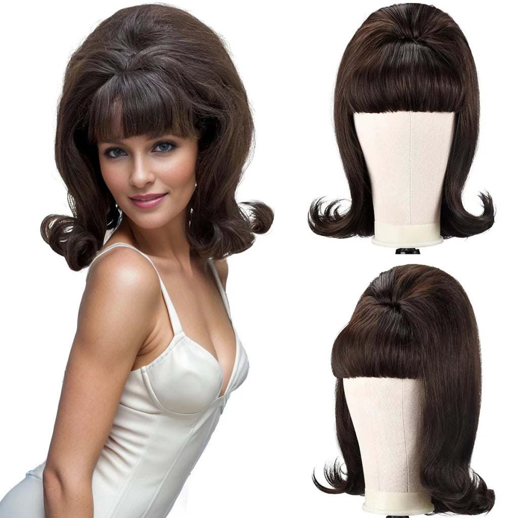 Vintage Bangs Wig — 14" Short Straight Style for Everyday & Costume