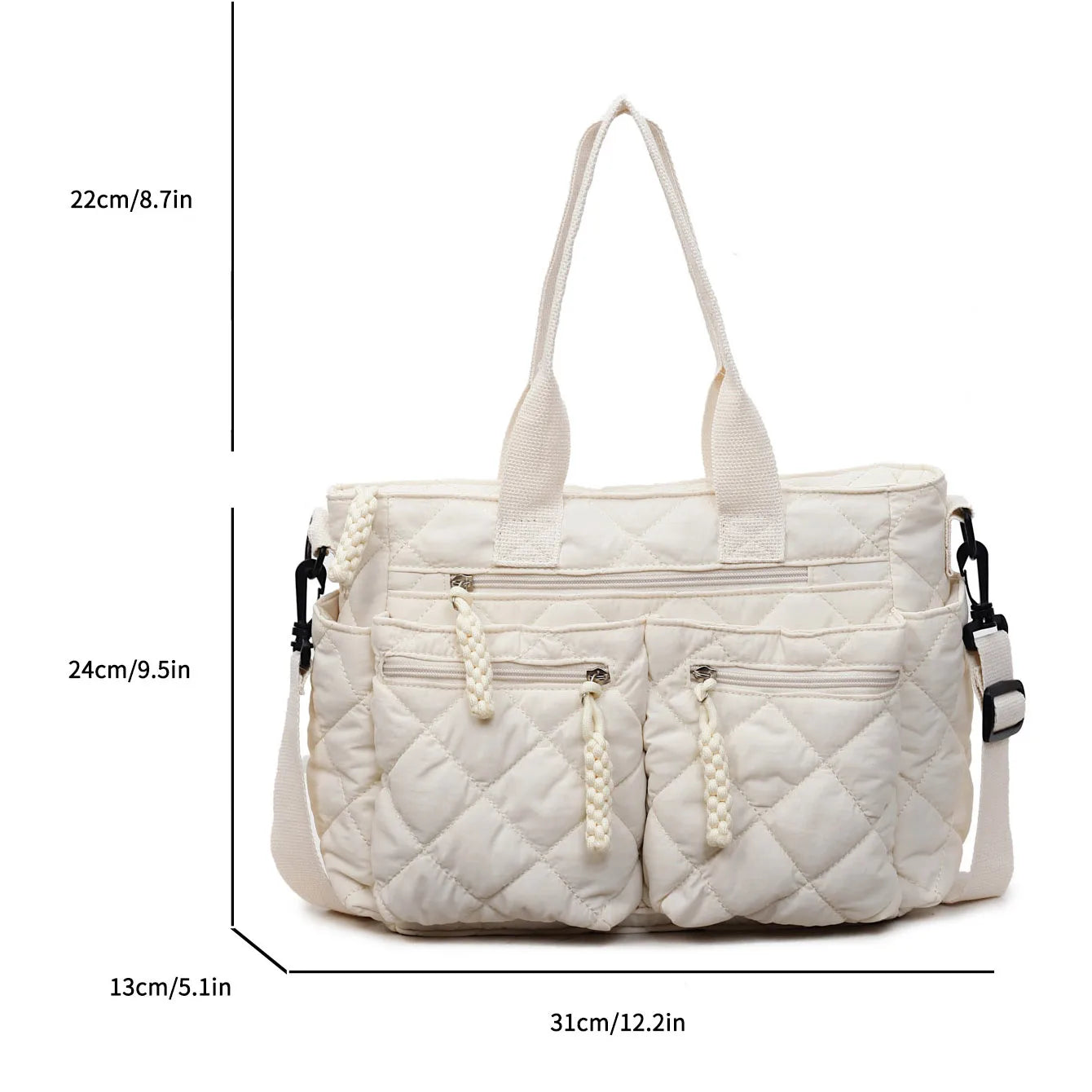 Large Capacity Cotton Tote — Spacious Side Shoulder Bag