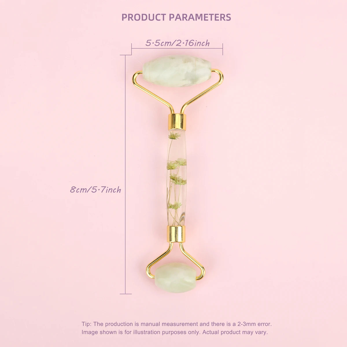 Natural Jade Facial Roller — Relaxing Massage & Contouring Effect