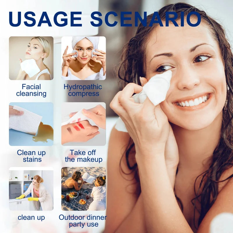 Thick Disposable Cleansing Towels — Effortless Clean On the Go