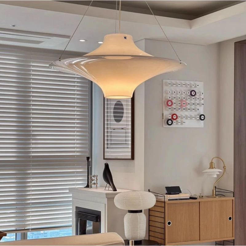 Nordic minimalist LED pendant light designer restaurant study living room French cream style bedroom home decor Light fixture