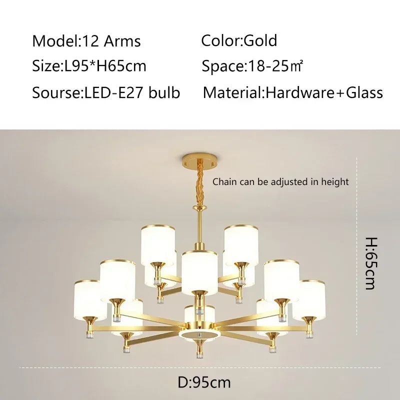 New Style Living Room Chandelier Modern Simple Light Luxury Atmosphere Home Bedroom Restaurant Nordic Set Lamp