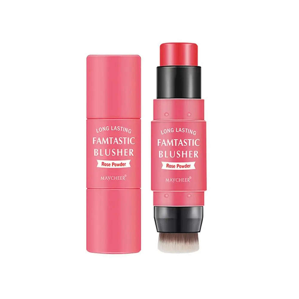 Blush Stick with Built-In Brush — 2-in-1 Cream Blush & Lip Color