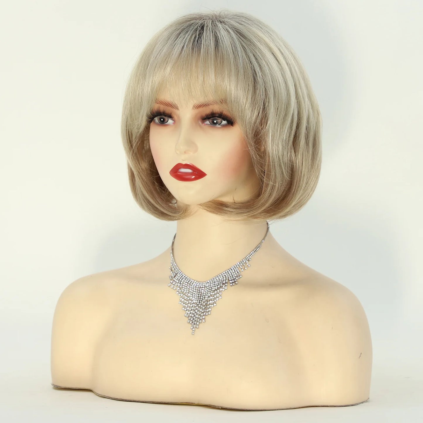 Effortless Wave Wig — Short Straight Style with Face-Framing Bangs