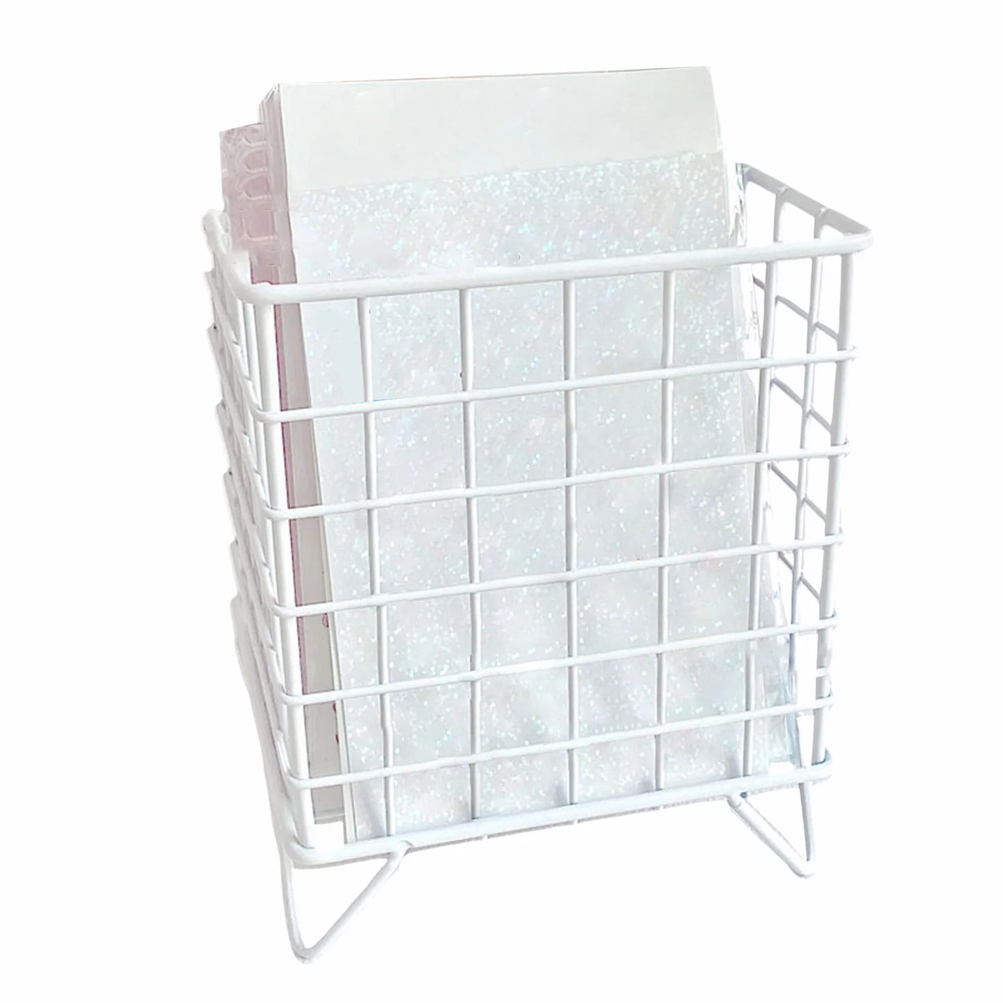 Large Capacity Storage Basket Simple Desktop Organizer Bathroom Vanity Tray Kitchen Bin Creative Metal Basket Shelves Home Decor
