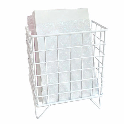 Large Capacity Storage Basket Simple Desktop Organizer Bathroom Vanity Tray Kitchen Bin Creative Metal Basket Shelves Home Decor
