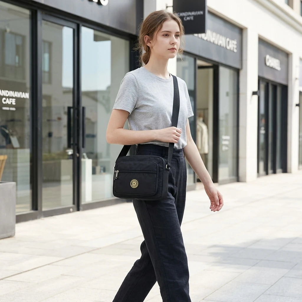Multi-Pocket Crossbody Purse — Durable Everyday Shoulder Bag