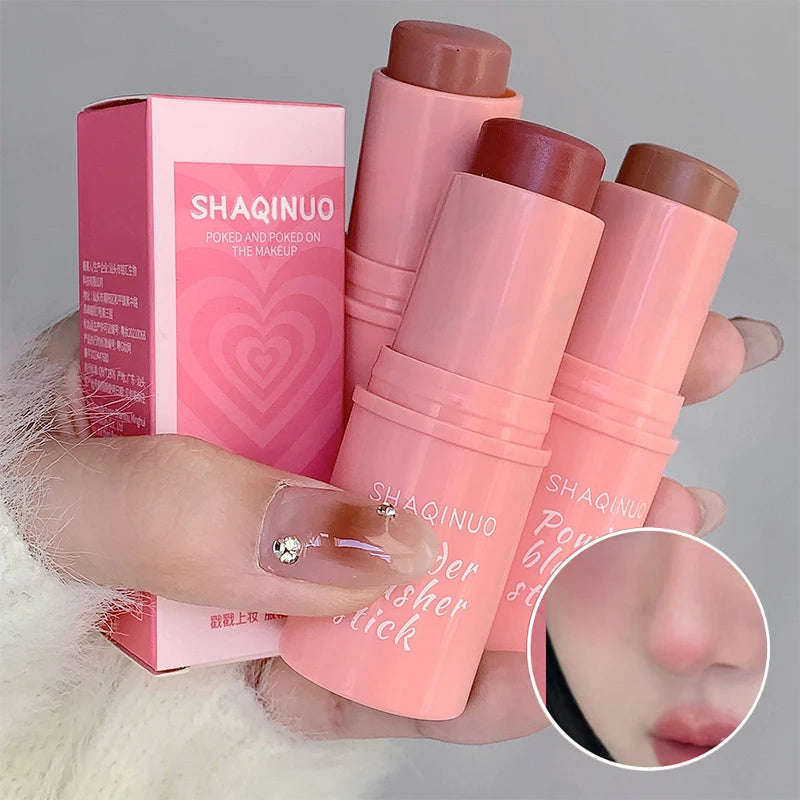 SHAQINUO Energizing Blush Stick — Natural Matte Glow