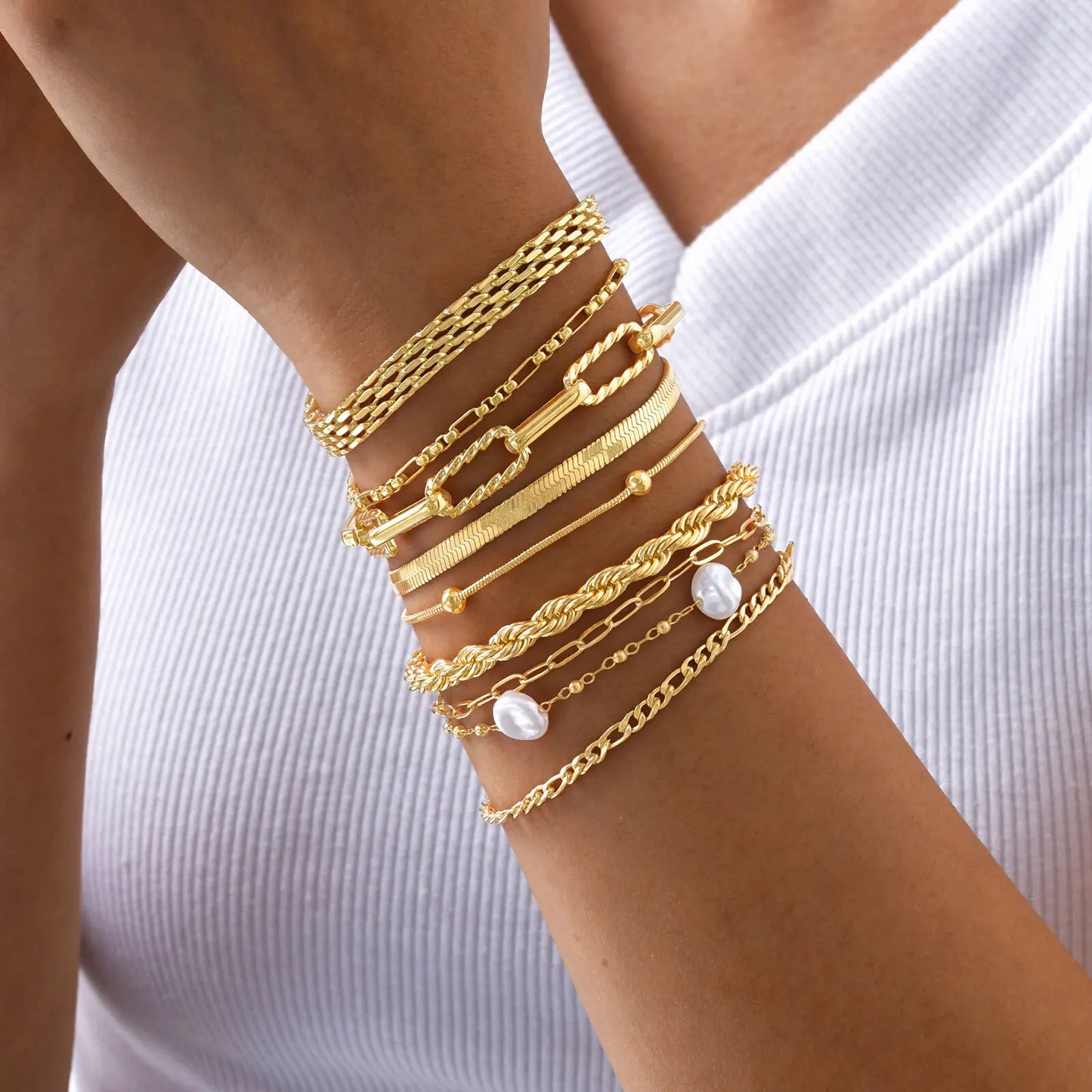 The Bracelet You Forget You're Wearing — Stackable Gold Chain, Waterproof