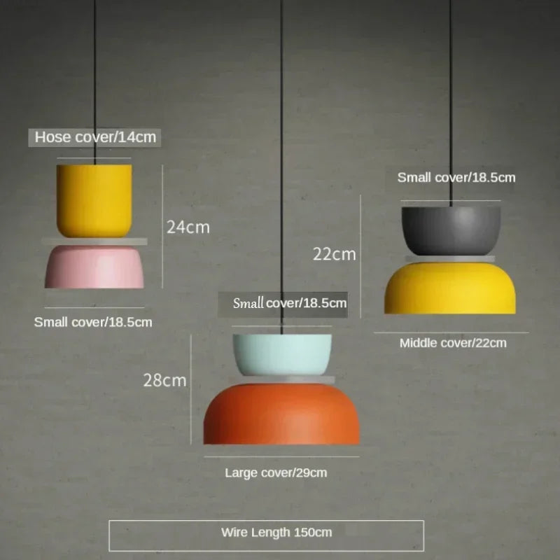 Modern Macaron Pendant Lamp Led Chandeliers Hanging Light Living Study Bar Dining Room Bedside Bedroom Lighting Decor Furniture