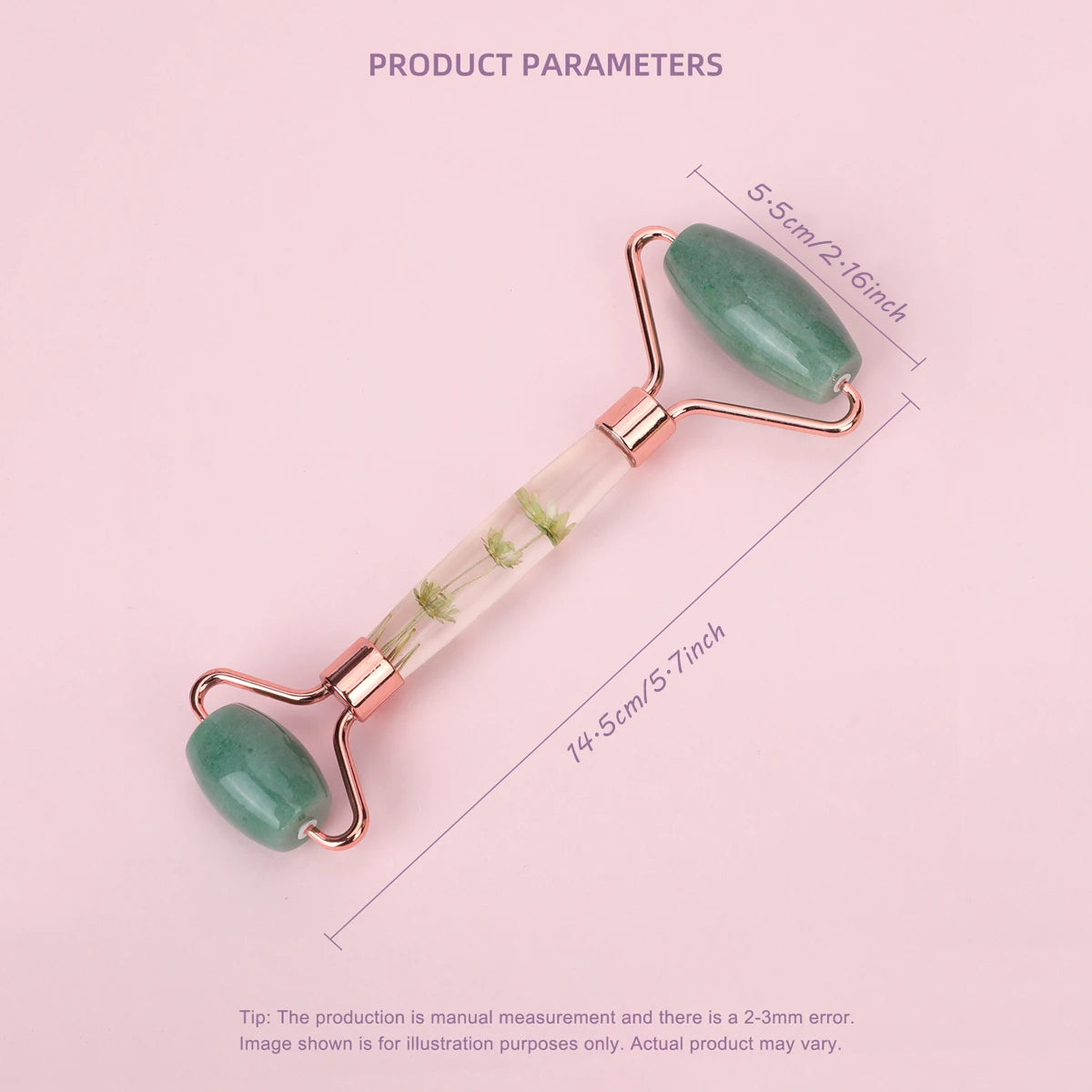 Natural Jade Facial Roller — Relaxing Massage & Contouring Effect