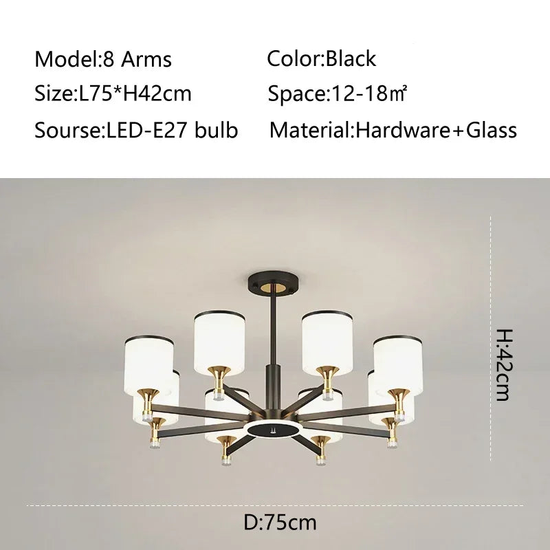 New Style Living Room Chandelier Modern Simple Light Luxury Atmosphere Home Bedroom Restaurant Nordic Set Lamp