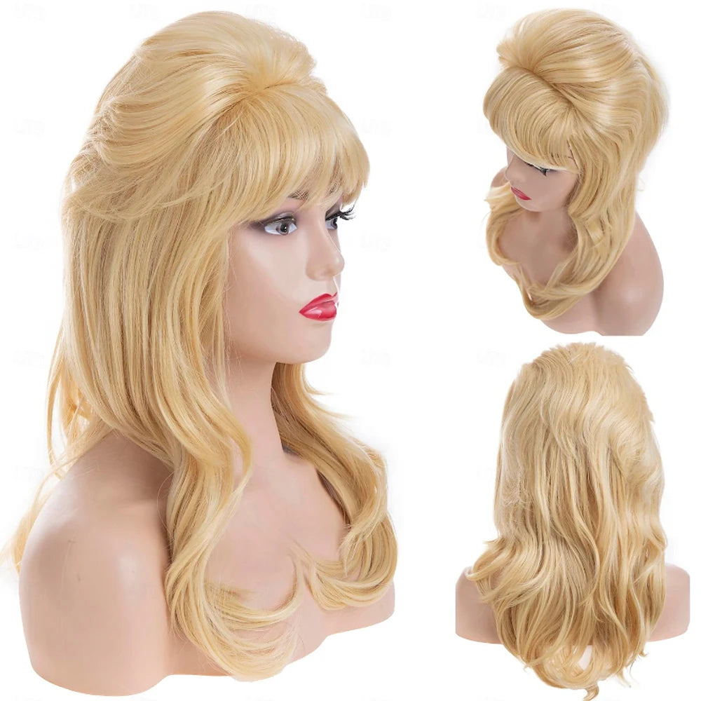 50s Beehive Wig — Blonde Bouffant Vintage Costume Style