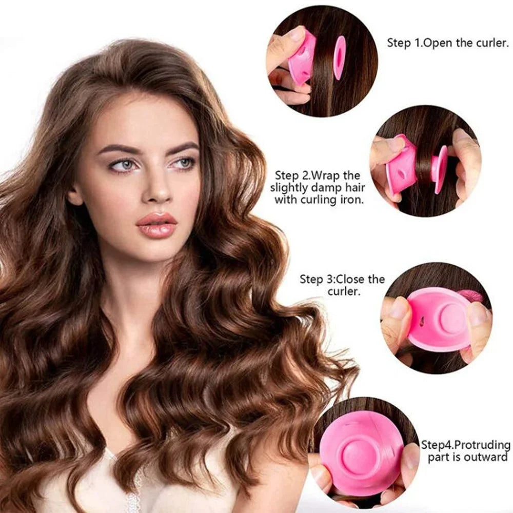 Heatless Silicone Hair Curlers (10 Pcs) — Soft Waves While You Sleep