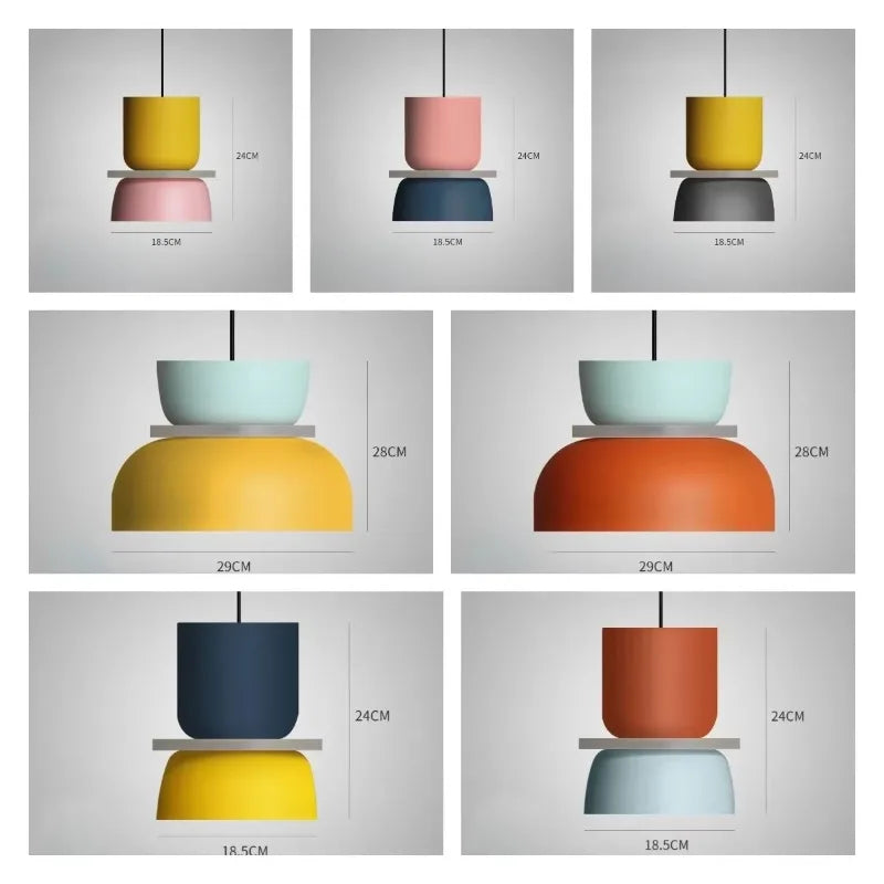 Modern Macaron Pendant Lamp Led Chandeliers Hanging Light Living Study Bar Dining Room Bedside Bedroom Lighting Decor Furniture