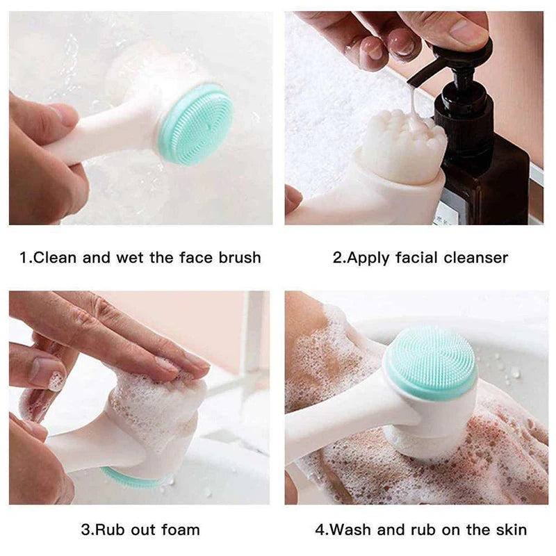 3D Silicone Facial Cleansing Brush — Gentle Cleanse & Daily Exfoliation