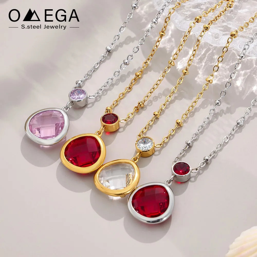 The Necklace Everyone Asks About — Faceted Glass Pendant, Non-Tarnish