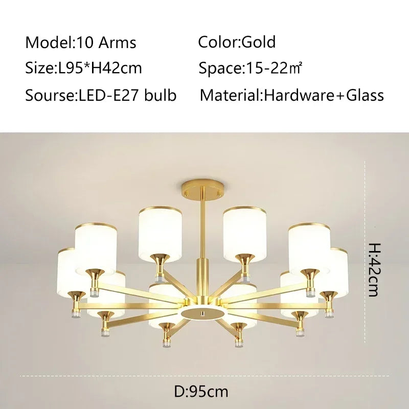 New Style Living Room Chandelier Modern Simple Light Luxury Atmosphere Home Bedroom Restaurant Nordic Set Lamp