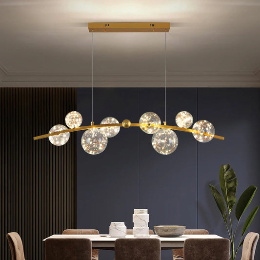 Modern Restaurant LED Chandelier Gold/Black Living Room Kitchen Luxury Interior Lighting Room Decoration Nordic Lamps
