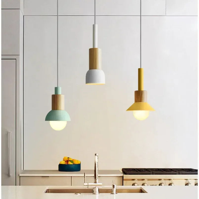 2025 Nordic Wood Pendant Light For Kitchen Restaurant Hanging Lamp Bedroom Bedside Wooden Ceiling Chandeliers Modern Lighting Ho