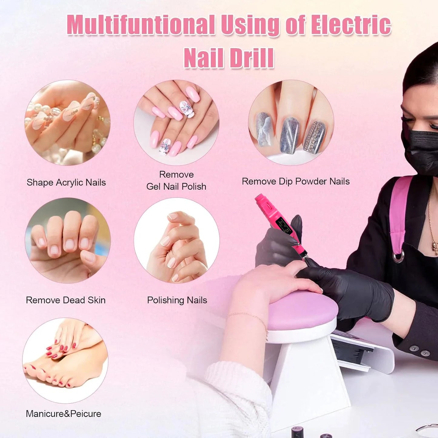 Electric Nail Drill Set — Professional Manicure & Pedicure Tool