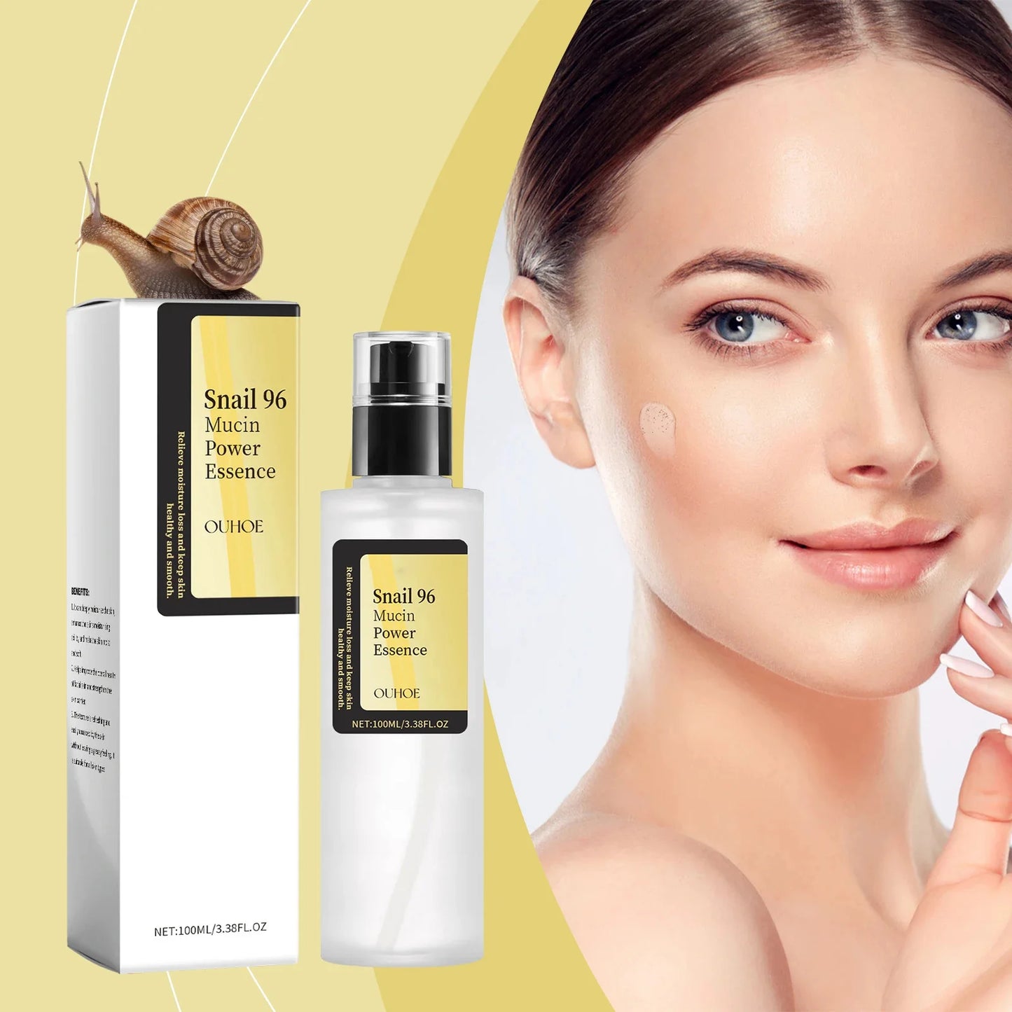 96% Snail Mucin Power Essence — Korean Hydration & Firming