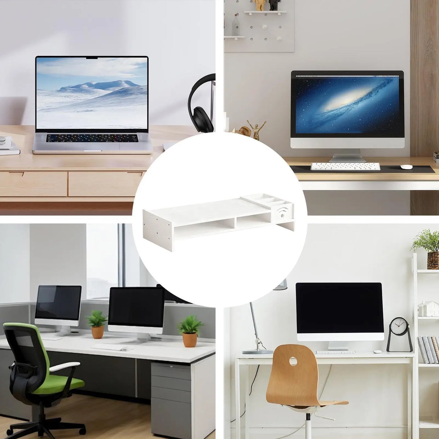 2-Tier Monitor Riser & Desk Organizer