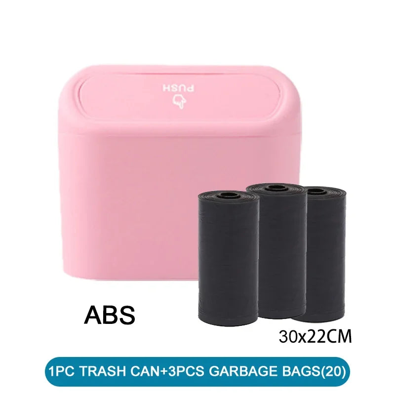 Car Trash Can with Lid + Bags