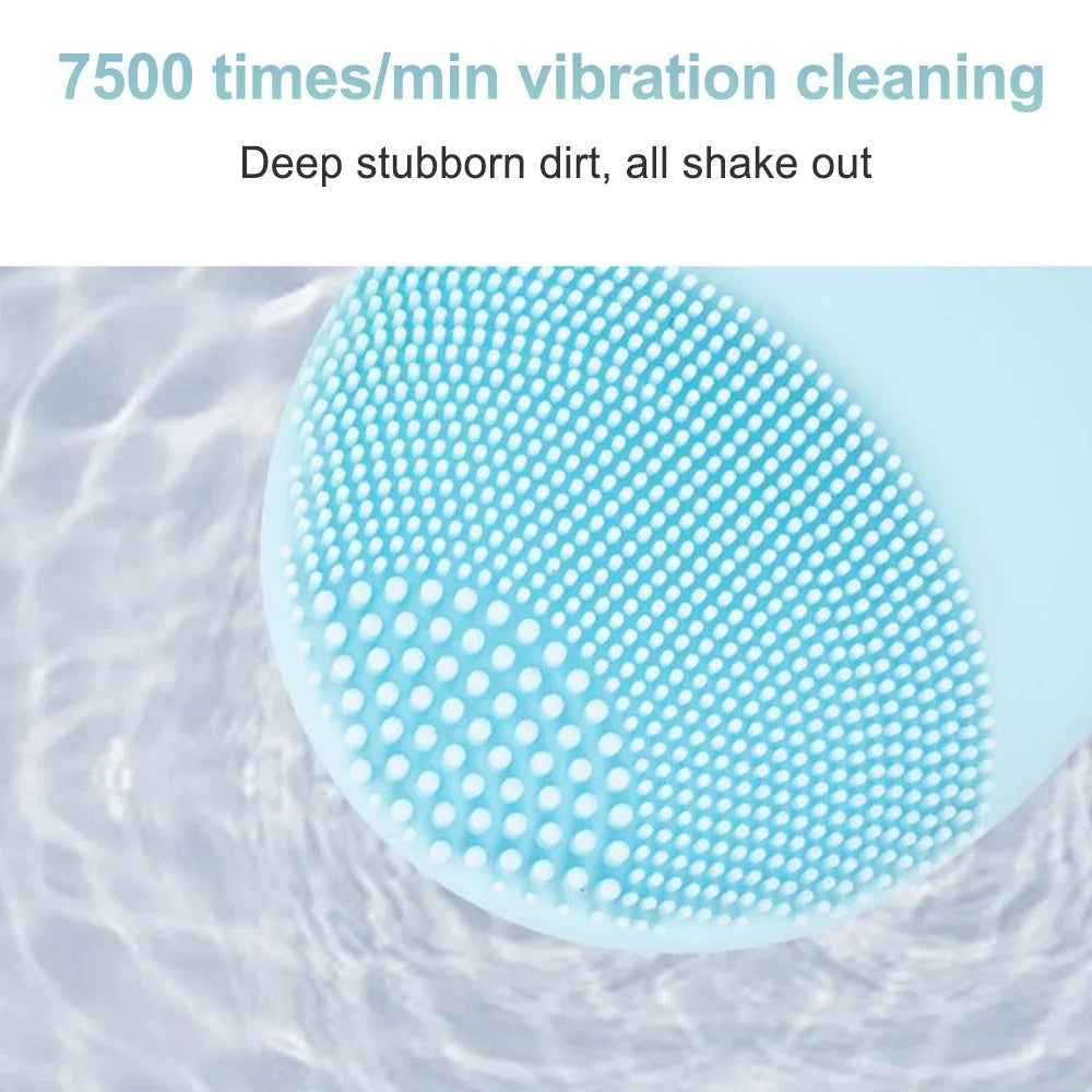 Electric Sonic Facial Cleansing Brush — Deep Clean, Waterproof