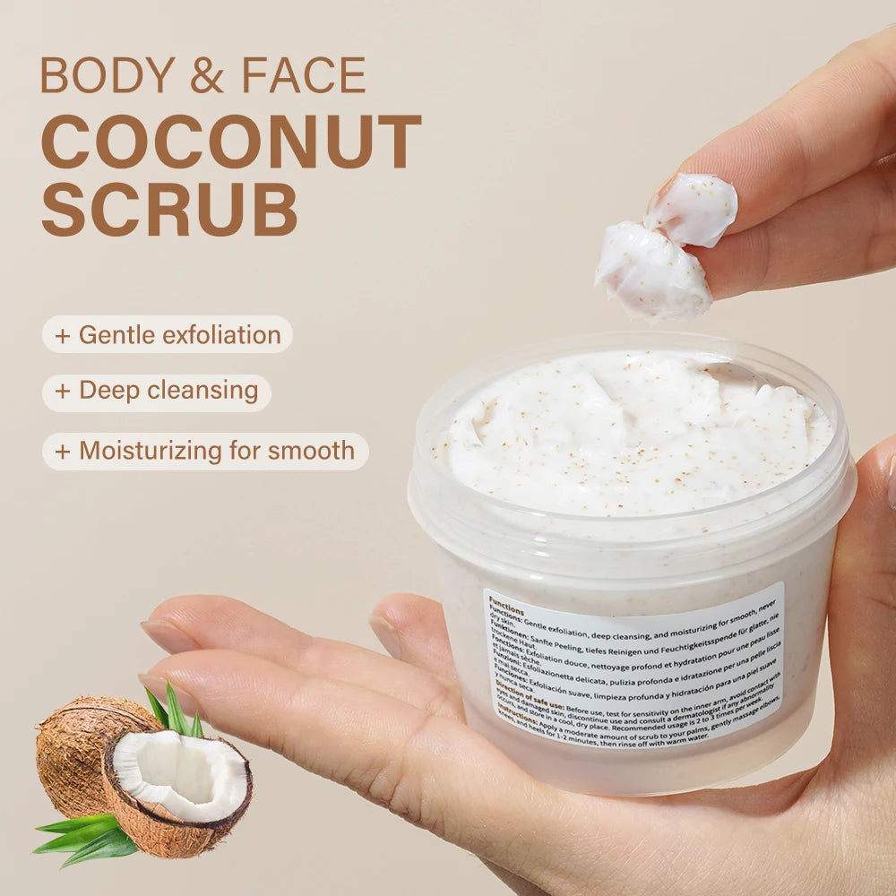 Coconut Exfoliating Body Scrub — Soft, Hydrated Skin Instantly