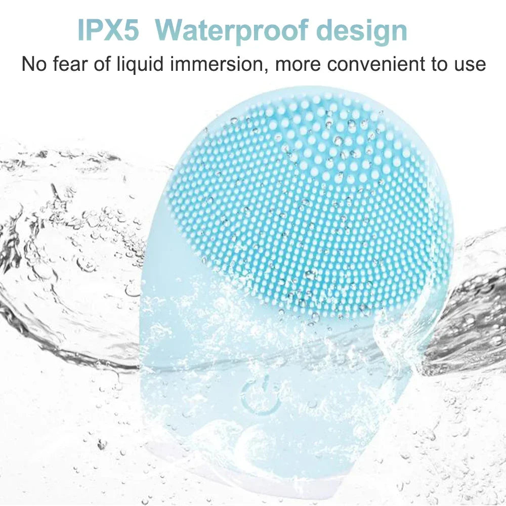 Electric Sonic Facial Cleansing Brush — Deep Clean, Waterproof