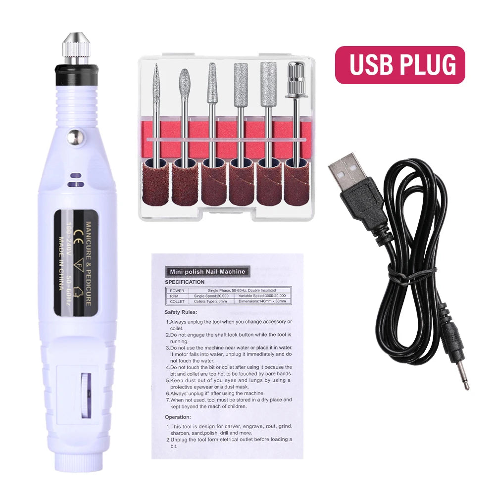 Electric Nail Drill Set — Professional Manicure & Pedicure Tool