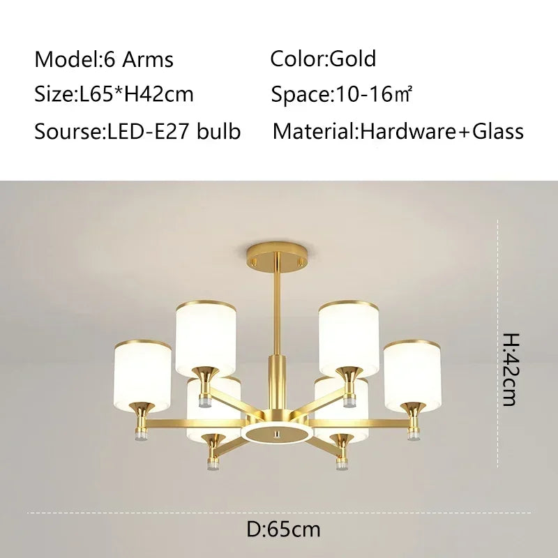 New Style Living Room Chandelier Modern Simple Light Luxury Atmosphere Home Bedroom Restaurant Nordic Set Lamp