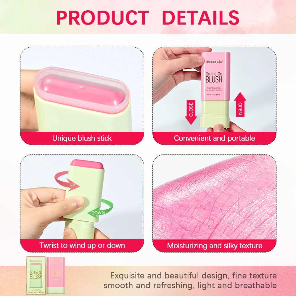 Easy Blend Cream Blush Stick — Waterproof Color Payoff
