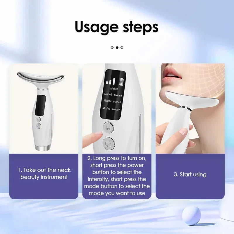 LED Face & Neck Massager — Light Therapy for Firmer Skin
