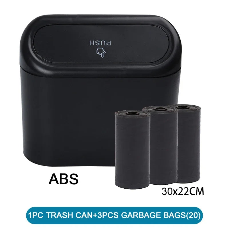 Car Trash Can with Lid + Bags